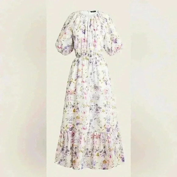 J. Crew Flora Obscura X  Side-cutout Dress Women’s Sz 0 NWT Coquette Feminine - Picture 1 of 14
